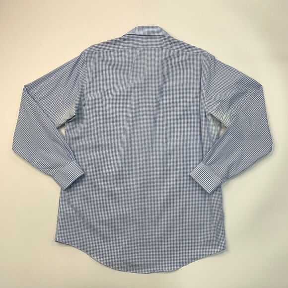 Brooks Brothers Shirt Mens 16.5 Blue White Plaid Milano Non Iron Cotton *READ - Picture 8 of 11